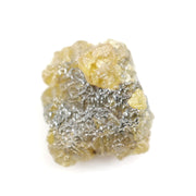 Uncut yellow diamond in natural rough form, weighing 0.92 carats, suitable for a gold promise ring design