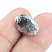 5.39 Ct Salt & Pepper Oval Cut CVD lab grown diamond loose stone for custom jewelry