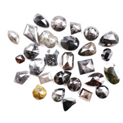 8.52 Ct natural fancy color diamond lot with rustic brown and grey mixed shape rose cut loose diamonds for custom jewelry making.