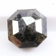 1.31 Ct natural Asscher cut black diamond loose stone with step-cut facets, ideal for custom engagement ring jewelry