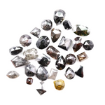 8.52 Ct natural fancy color diamond lot with rustic brown and grey mixed shape rose cut loose diamonds for custom jewelry making.