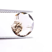 0.73 Ct Lab Grown Diamond, 8.02 X 7.05 X 1.02 MM Round Cut CVD Loose Brown Diamond for Cutsomized Jewelry, Unique Cushion Cut Lab Created Diamond