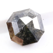 1.31 Ct natural Asscher cut black diamond loose stone with step-cut facets, ideal for custom engagement ring jewelry