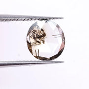 0.73 Ct Lab Grown Diamond, 8.02 X 7.05 X 1.02 MM Round Cut CVD Loose Brown Diamond for Cutsomized Jewelry, Unique Cushion Cut Lab Created Diamond