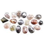 7.37 Ct natural mixed shape rose cut diamond lot with grey, brown and champagne rustic loose diamonds for custom jewelry making.