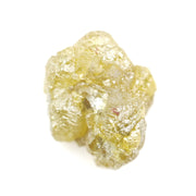 1.23-carat yellow raw diamond in its natural rough form, suitable for a gold band ring setting.