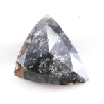 0.76 ct trillion cut natural black diamond loose stone with sharp faceting for engagement ring or custom fine jewelry
