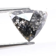 0.76 ct trillion cut natural black diamond loose stone with sharp faceting for engagement ring or custom fine jewelry