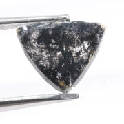 0.76 ct trillion cut natural black diamond loose stone with sharp faceting for engagement ring or custom fine jewelry