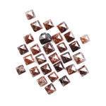 5.54 Ct natural rustic red diamond lot with square rose cut loose earth mined diamonds for artisan jewelry and custom solitaire ring