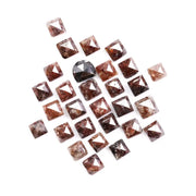 5.54 Ct natural rustic red diamond lot with square rose cut loose earth mined diamonds for artisan jewelry and custom solitaire ring