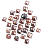 5.54 Ct natural rustic red diamond lot with square rose cut loose earth mined diamonds for artisan jewelry and custom solitaire ring