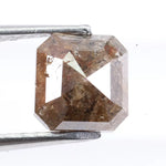 1.42 Ct Asscher cut brown natural diamond loose stone with step facets, ideal for custom engagement ring jewelry