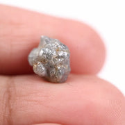 raw uncut diamond ring with natural raw gemstone jewelry style grey rough diamond 