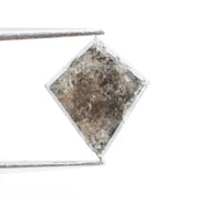 2.02 Ct kite cut black natural diamond with bold geometric shape and deep color for unique luxury jewelry