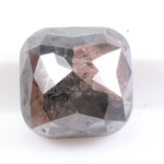 1.40 Ct natural cushion cut black diamond loose gemstone with deep opaque color, ideal for engagement ring or custom jewelry