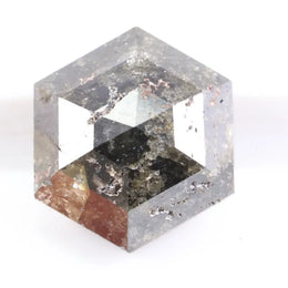 1.13 Ct natural hexagon cut black diamond loose stone with bold sparkle for engagement ring or custom fine jewelry