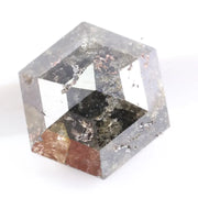 1.13 Ct natural hexagon cut black diamond loose stone with bold sparkle for engagement ring or custom fine jewelry