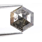 1.13 Ct natural hexagon cut black diamond loose stone with bold sparkle for engagement ring or custom fine jewelry