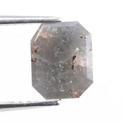 1.79 Ct emerald cut gray natural diamond loose stone with elegant step facets for custom engagement ring or fine jewelry