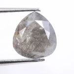 0.95 Ct pear cut gray diamond loose natural stone with elegant faceting for engagement ring or custom fine jewelry