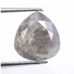 0.95 Ct pear cut gray diamond loose natural stone with elegant faceting for engagement ring or custom fine jewelry