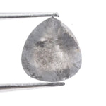 0.95 Ct pear cut gray diamond loose natural stone with elegant faceting for engagement ring or custom fine jewelry