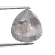 0.95 Ct pear cut gray diamond loose natural stone with elegant faceting for engagement ring or custom fine jewelry