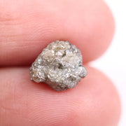 uncut diamond engagement ring with big raw diamond crystal design grey rough diamond 