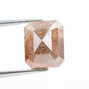 2.97 Ct Red Grey natural radiant cut diamond with rich tone and brilliant sparkle 