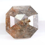 1.56 Ct asscher cut gray brown natural diamond loose stone with step facets for engagement ring or custom fine jewelry