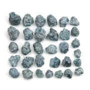 natural blue rough diamond pieces in an uncut loose diamond lot