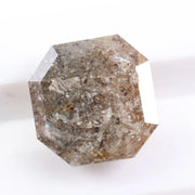 1.56 Ct asscher cut gray brown natural diamond loose stone with step facets for engagement ring or custom fine jewelry