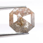 1.56 Ct asscher cut gray brown natural diamond loose stone with step facets for engagement ring or custom fine jewelry