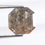 1.56 Ct asscher cut gray brown natural diamond loose stone with step facets for engagement ring or custom fine jewelry