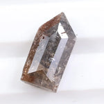 1.64 Ct bullet cut gray brown natural diamond loose stone with vintage faceting for engagement ring or custom jewelry