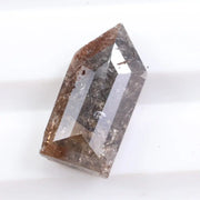 1.64 Ct bullet cut gray brown natural diamond loose stone with vintage faceting for engagement ring or custom jewelry