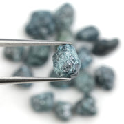 natural blue rough diamond with an uncut raw diamond for jewelry making