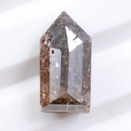 1.64 Ct bullet cut gray brown natural diamond loose stone with vintage faceting for engagement ring or custom jewelry