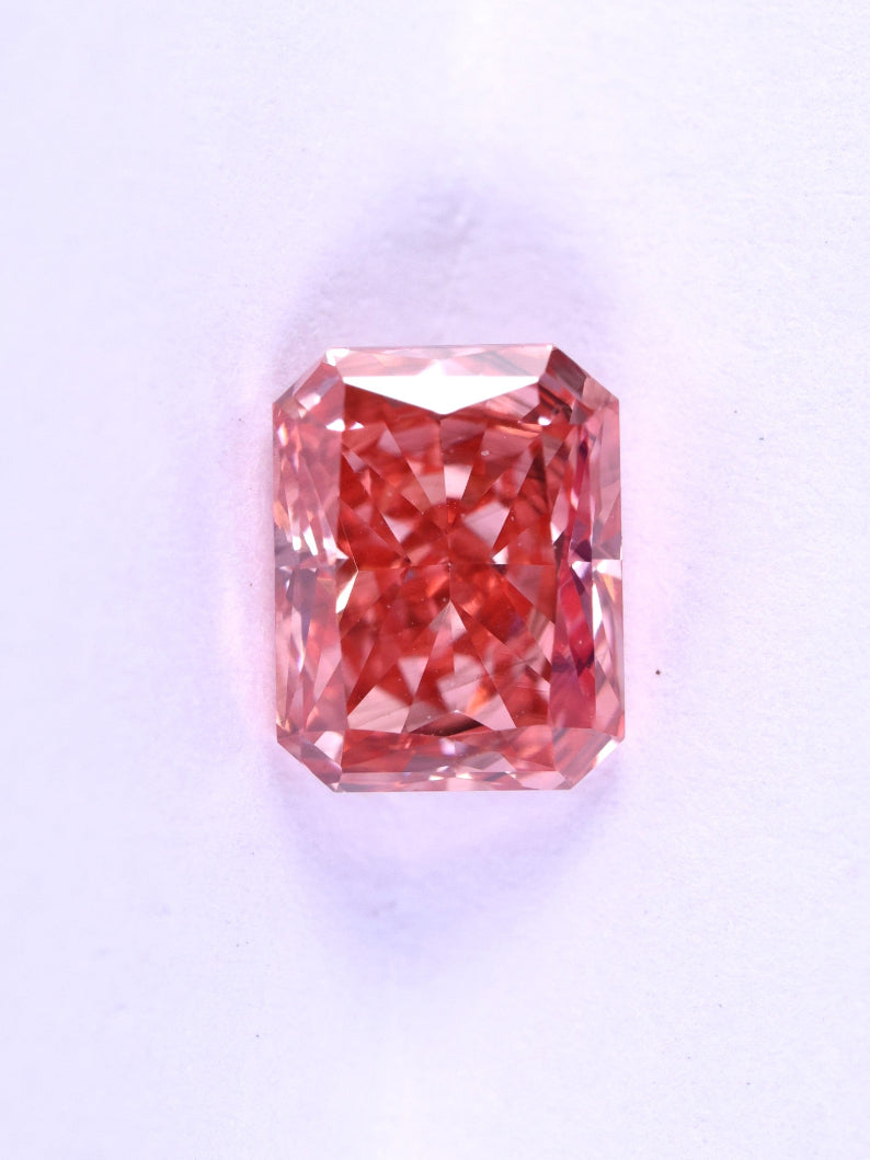 0.81 CT Fancy Pink Radiant Cut Lab-Grown Diamond