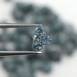 natural blue rough diamond with a raw uncut diamond for jewelry design
