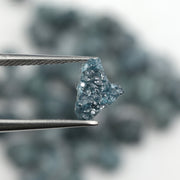 natural blue rough diamond with a raw uncut diamond for jewelry design