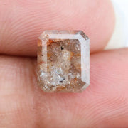 2.97 Ct Red Grey natural radiant cut diamond with rich tone and brilliant sparkle 