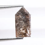 1.64 Ct bullet cut gray brown natural diamond loose stone with vintage faceting for engagement ring or custom jewelry