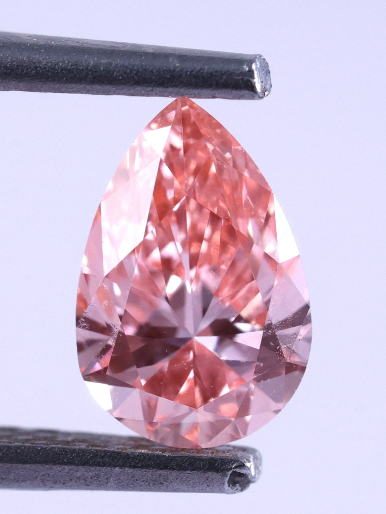 0.58 CT Lab-Grown Diamond Fancy Pink Pear Cut