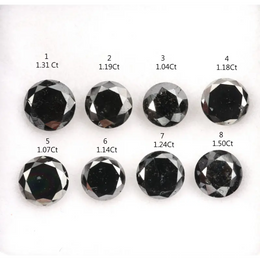 Lot of natural salt and pepper round cut diamonds with dark grey and black inclusions, genuine rustic galaxy diamonds for custom jewelry making, loose natural diamonds arranged on white background.