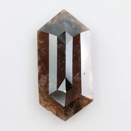 3.49 Ct hexagon cut brown black diamond with geometric shape and deep tones for sleek modern luxury jewelry
