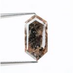 3.49 Ct hexagon cut brown black diamond with geometric shape and deep tones for sleek modern luxury jewelry