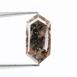 3.49 Ct hexagon cut brown black diamond with geometric shape and deep tones for sleek modern luxury jewelry