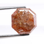 1.35 Ct asscher cut brown diamond loose stone with vintage step facets and rich warm sparkle